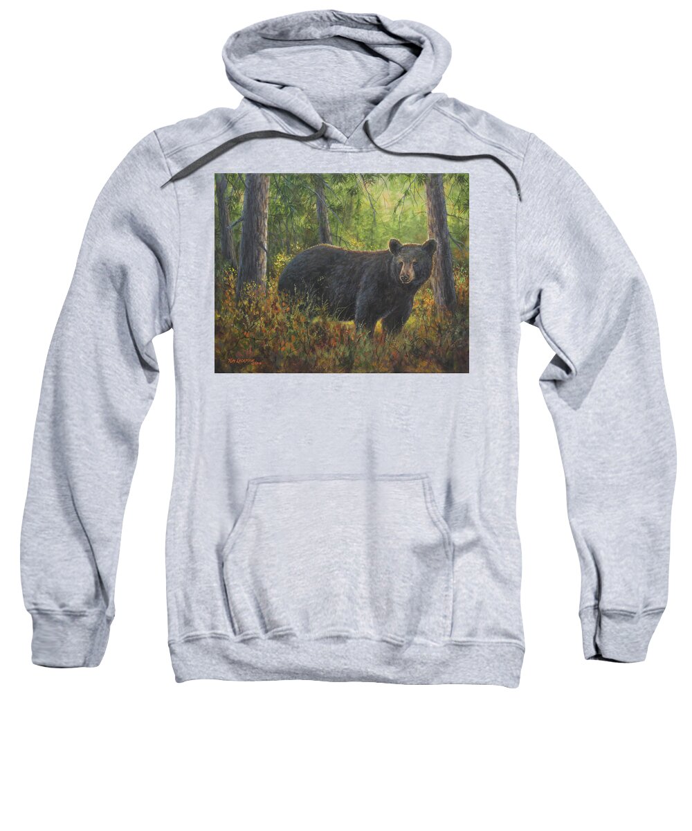 Bear Sweatshirt featuring the painting King of His Domain by Kim Lockman