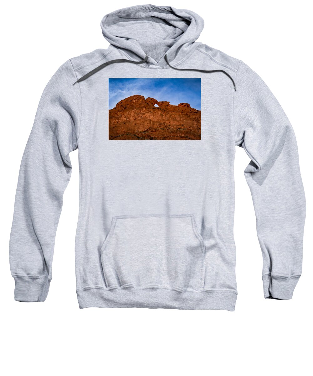 Blue Sky Sweatshirt featuring the photograph Kissing Camels in the Gardens by Ron Pate