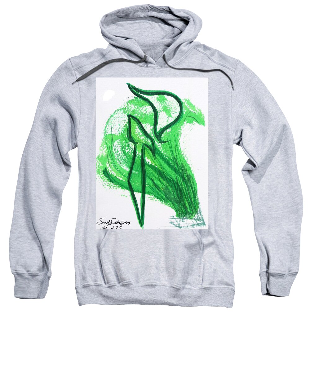 Kuf Kuph Caph Surround Sweatshirt featuring the painting Kuf In The Reeds by Hebrewletters SL