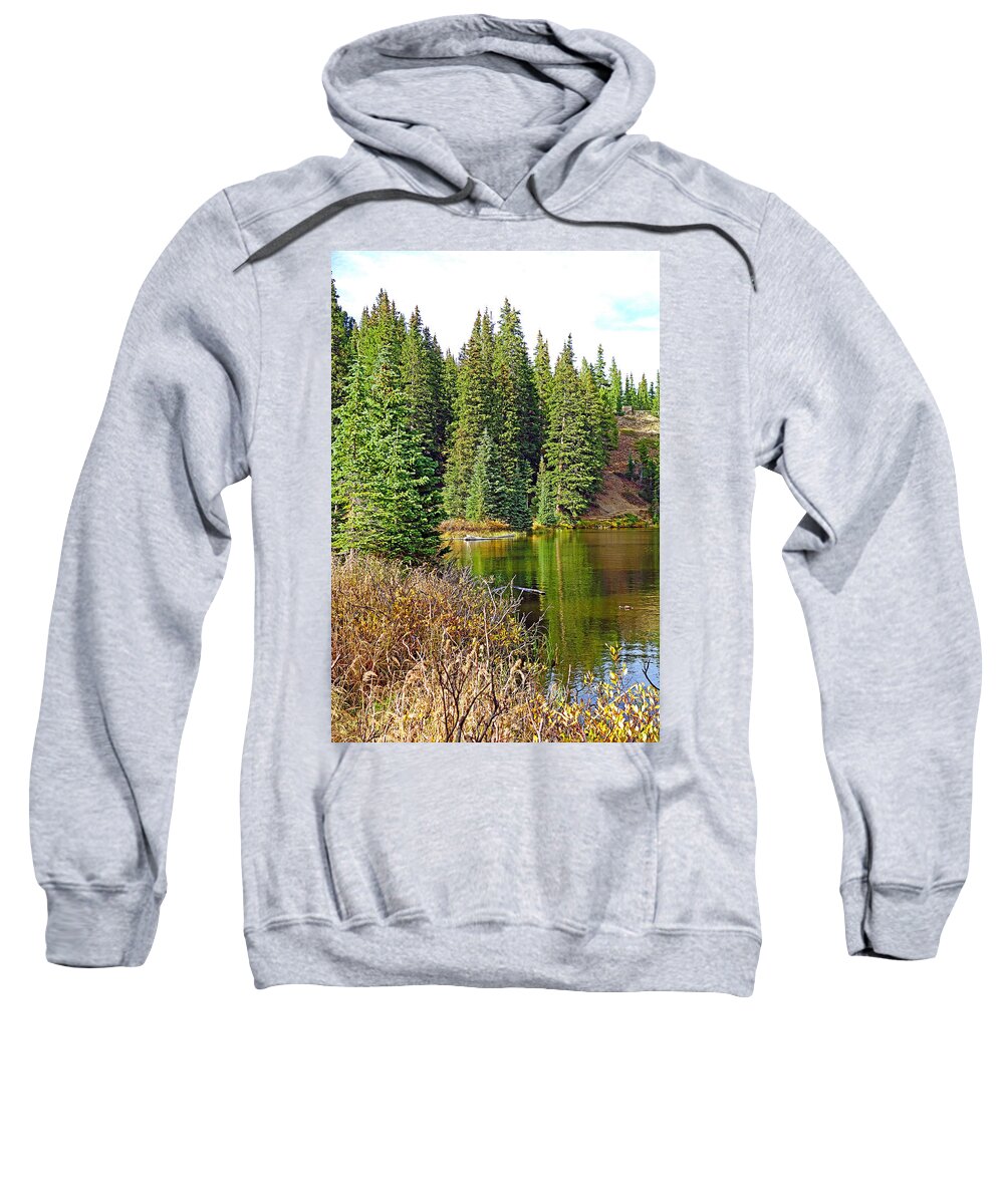 Lake Irene Sweatshirt featuring the photograph Lake Irene in Autumn Study 13-3 by Robert Meyers-Lussier