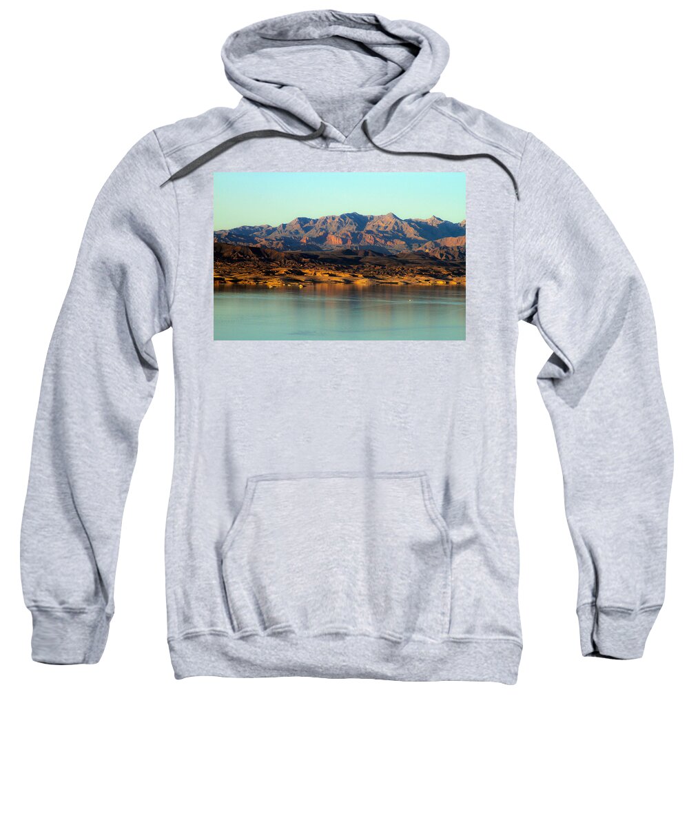 Lake Mead Before Sunset Sweatshirt featuring the photograph Lake Mead Before Sunset by Bonnie Follett