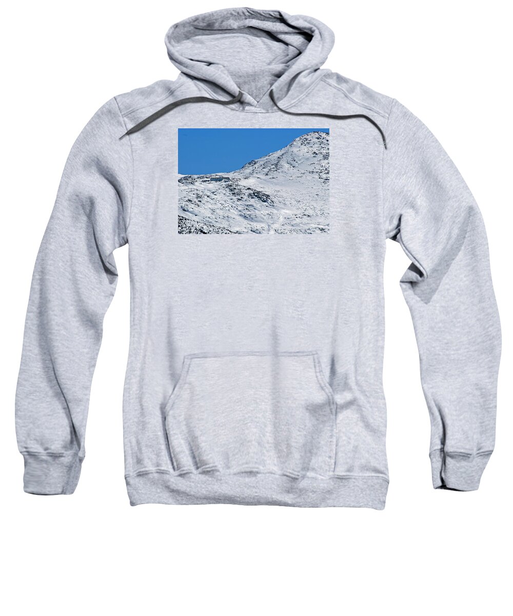 Lakes Of The Clouds Sweatshirt featuring the photograph Lakes of the Clouds Hut and Mount Monroe by Ken Stampfer