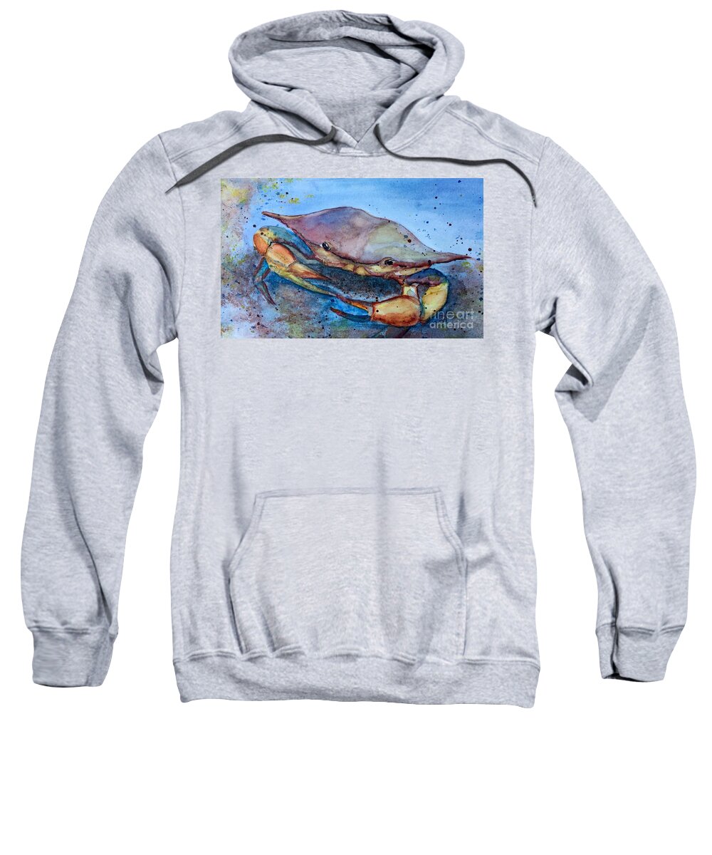 Land And Water Sweatshirt featuring the painting Land and Water by Sarah Arace