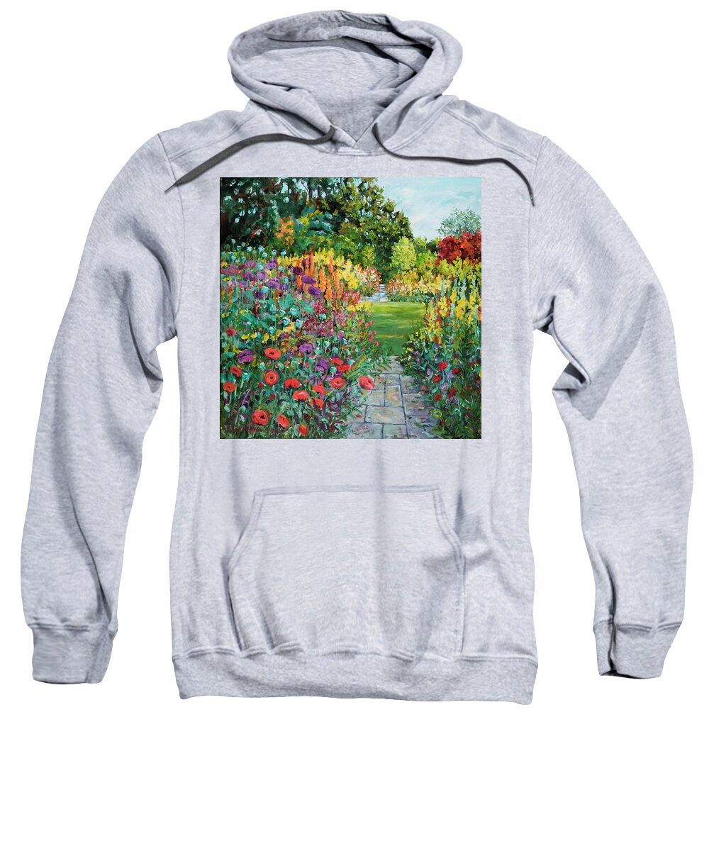 Flowers Sweatshirt featuring the painting Landscape with Poppies by Ingrid Dohm