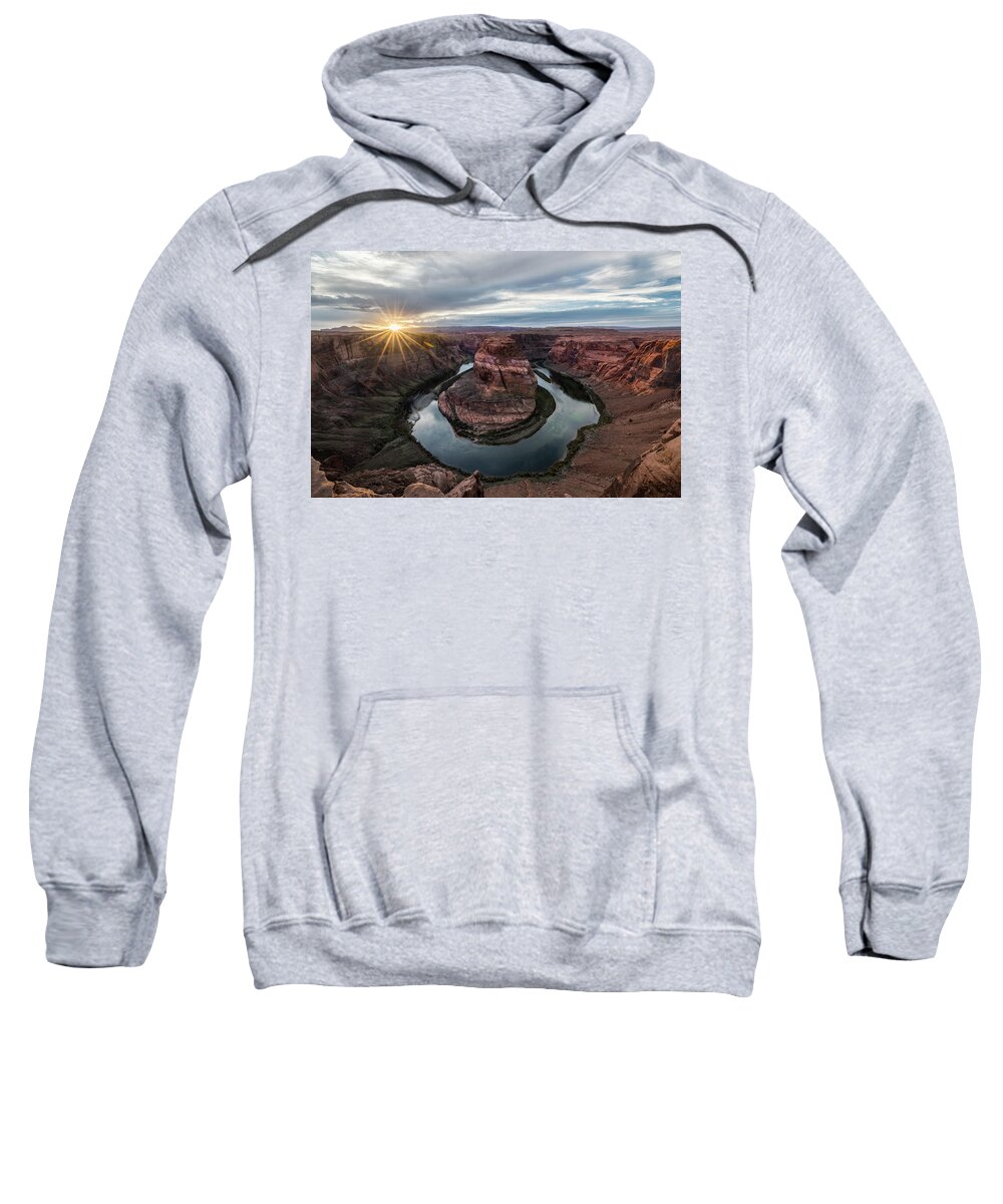 Glen Canyon Sweatshirt featuring the photograph Last Light at Horseshoe Bend by Jon Glaser