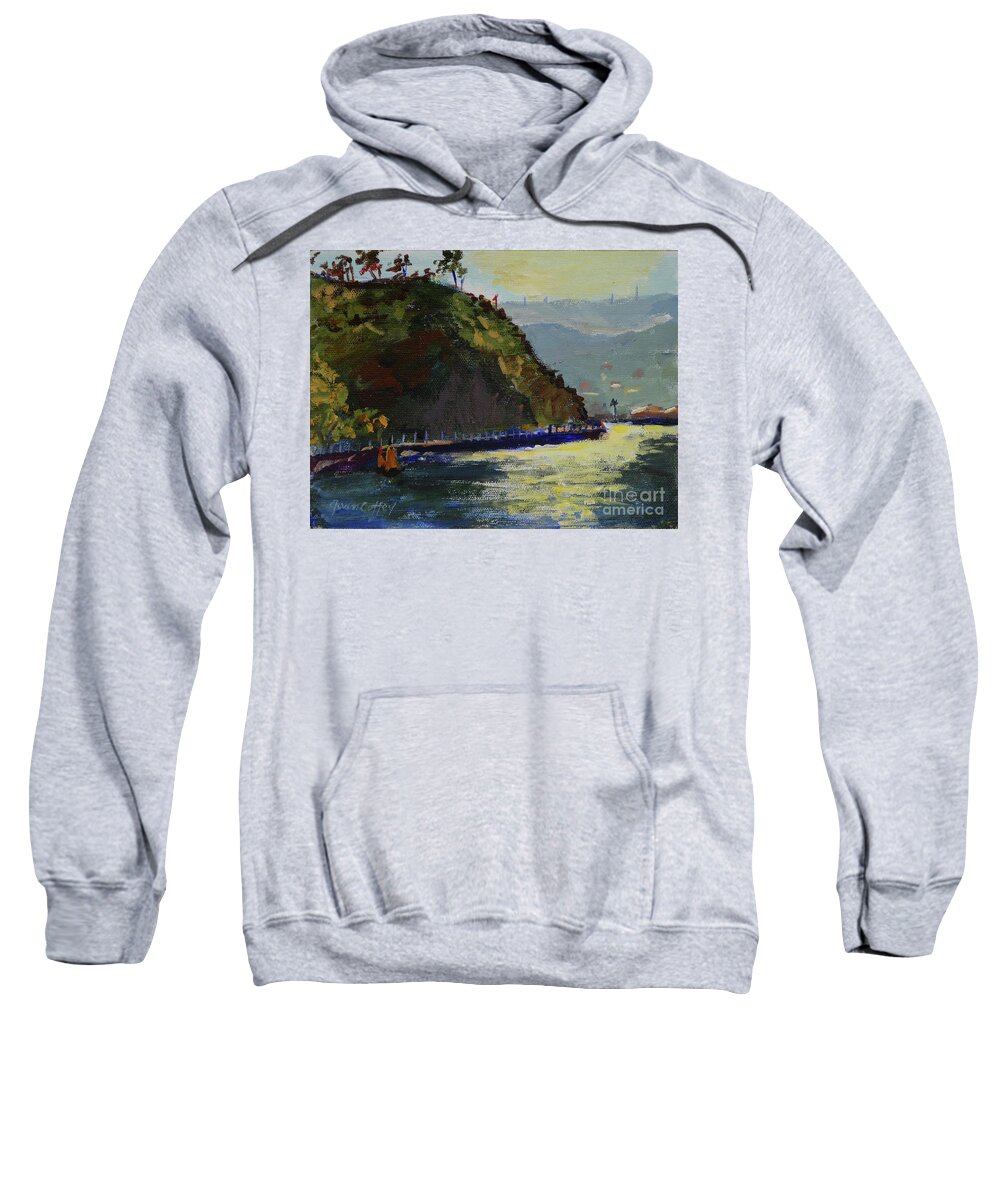 Painting Sweatshirt featuring the painting Late Afternoon At The Bay by Joan Coffey