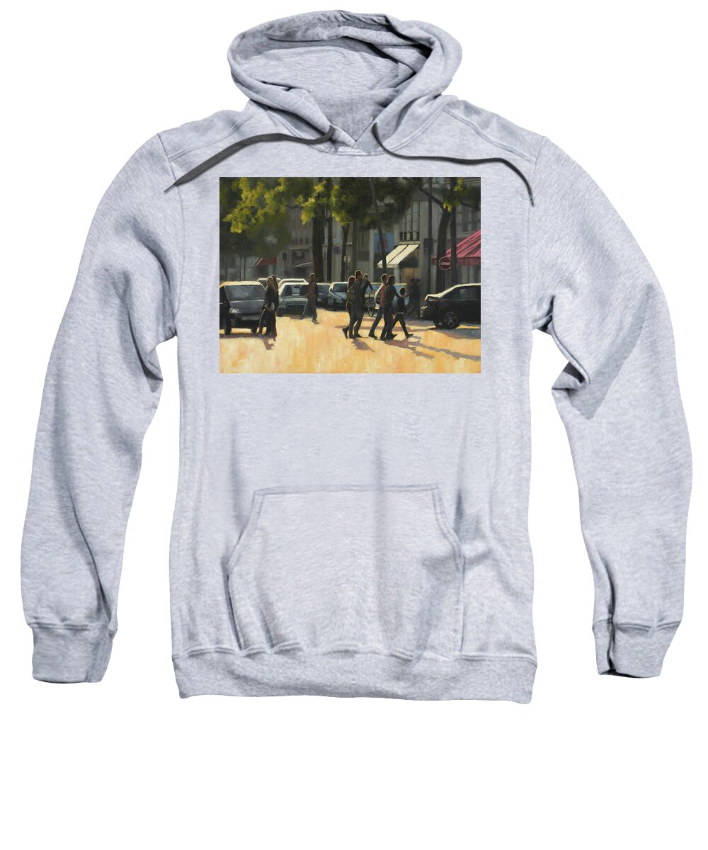 France Sweatshirt featuring the painting Latin Quarter two by Tate Hamilton