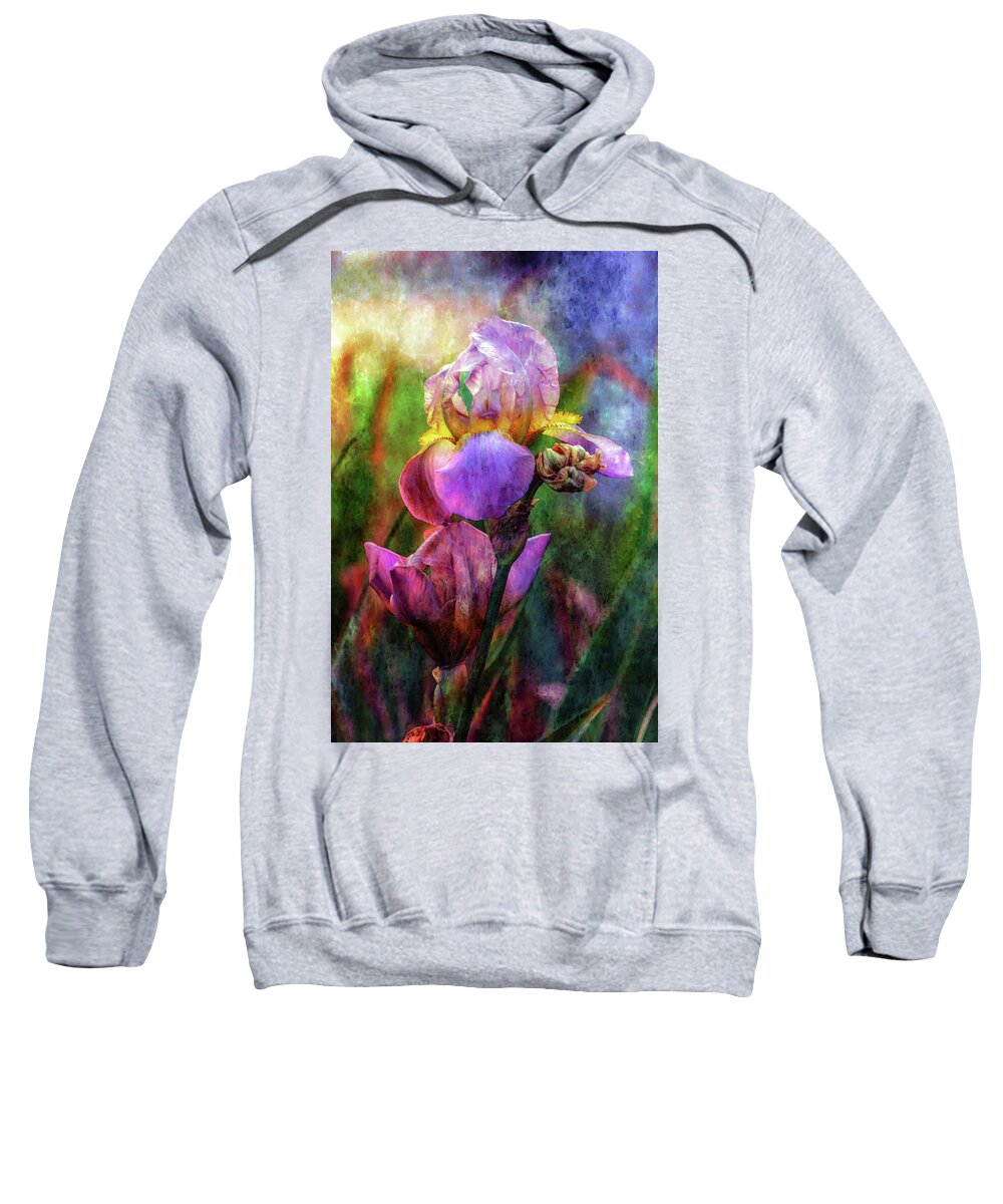 Lavender Sweatshirt featuring the photograph Lavender Iris Impression 0056 IDP_2 by Steven Ward