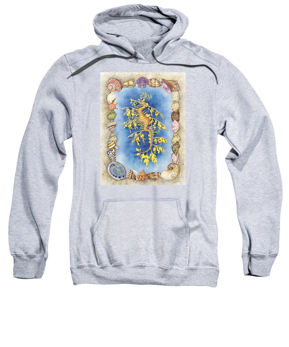 Leafy Sea Dragon Sweatshirt featuring the painting Leafy Sea Dragon by Lucy Arnold
