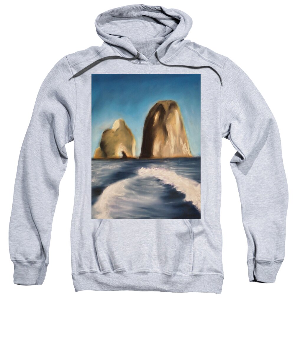 Faraglioni Sweatshirt featuring the pastel Leaving Capri by Dave Griffiths