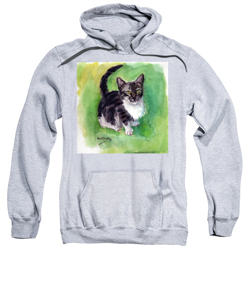 Cat Sweatshirt featuring the painting Leo by Mimi Boothby