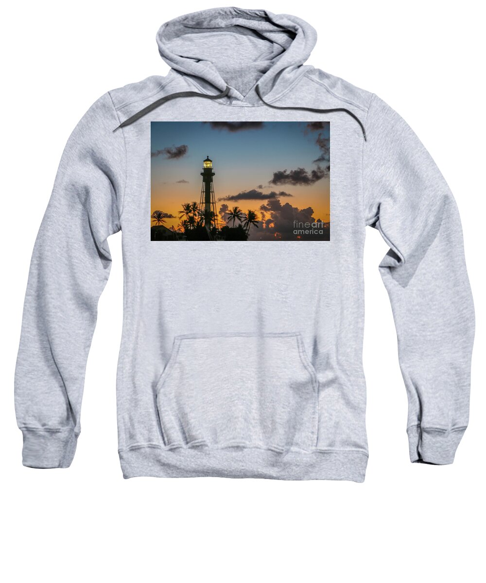 Lighthouse Sweatshirt featuring the photograph Lighthouse at Dawn #1 by Tom Claud
