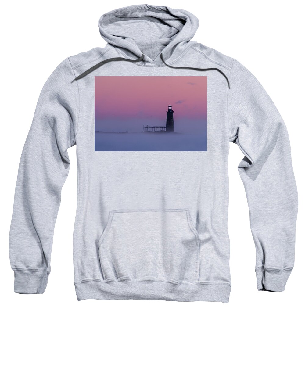 Maine Sweatshirt featuring the photograph Lighthouse in the Clouds by Colin Chase
