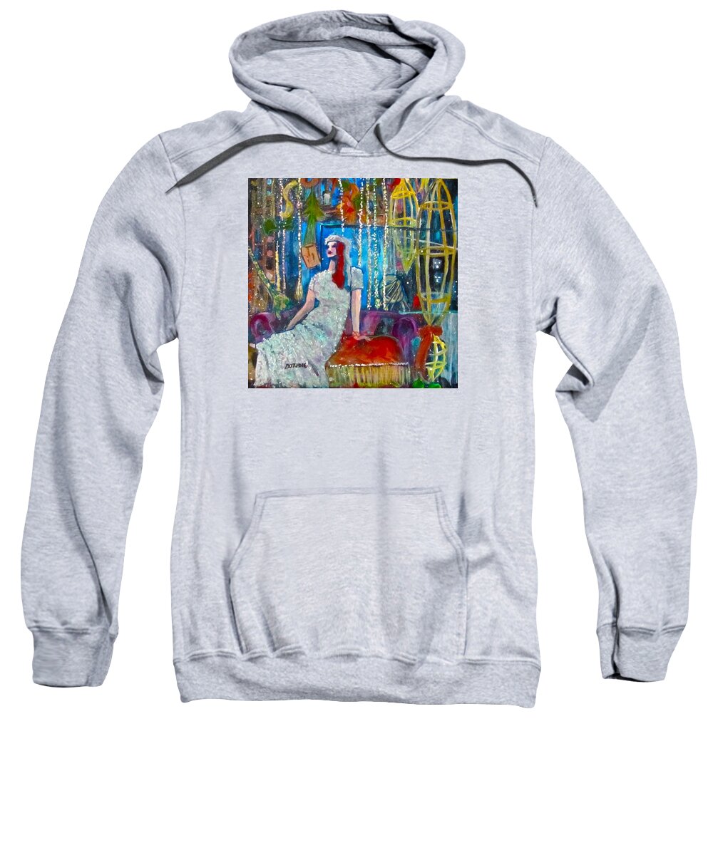 Mannequin Sweatshirt featuring the painting Lights by Barbara O'Toole