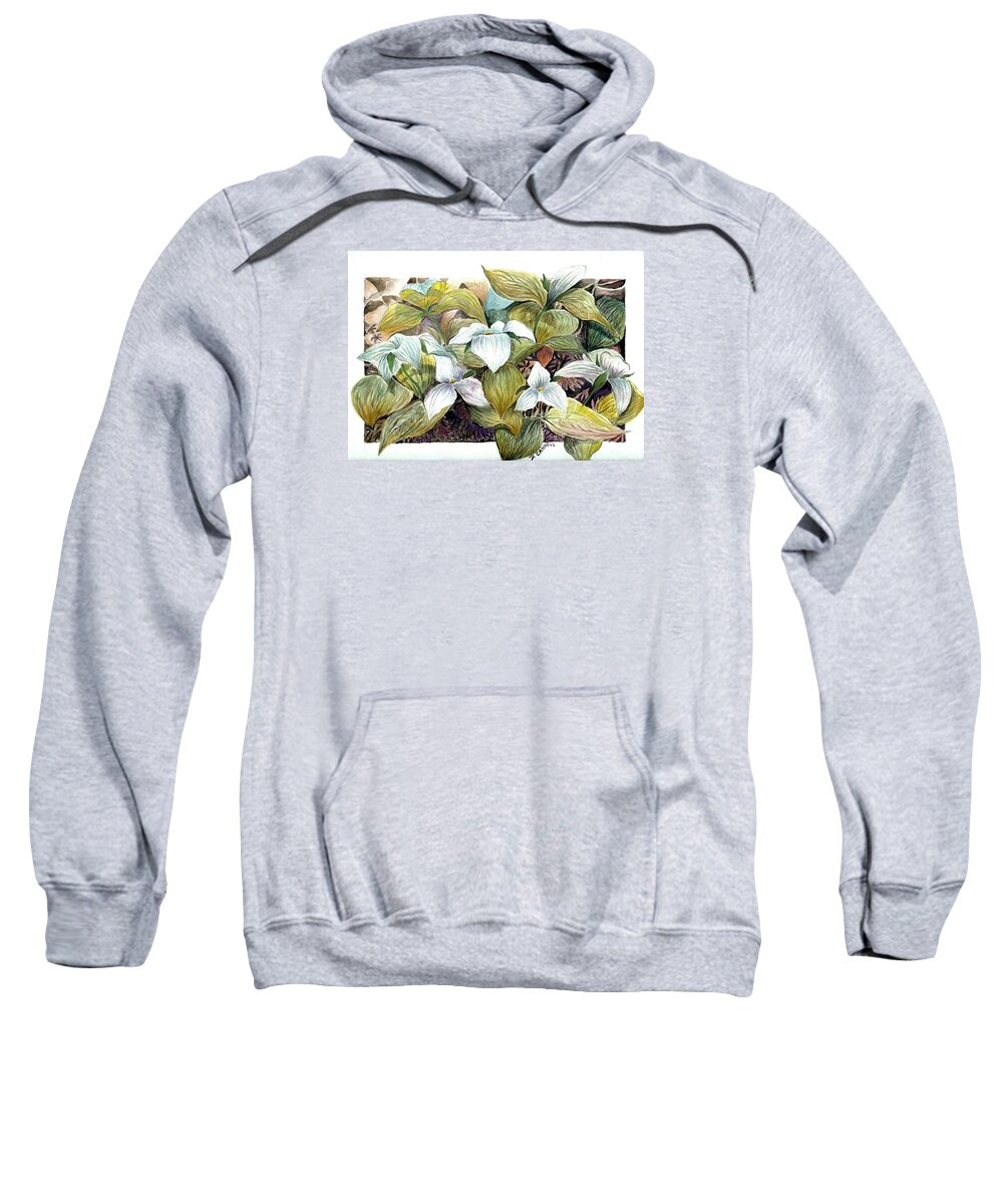 Flower Sweatshirt featuring the painting Lillies by Darren Cannell