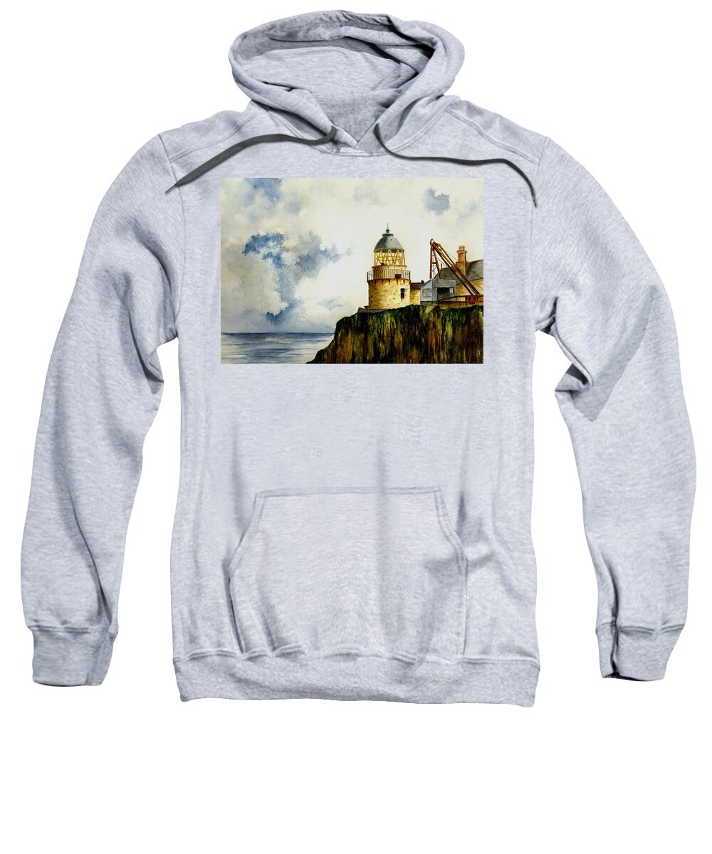 Lighthouse Sweatshirt featuring the painting Little Cumbrae Lighthouse by Michael Vigliotti