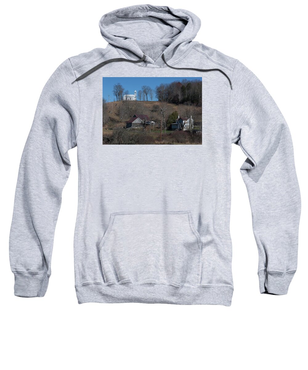 Photograph Sweatshirt featuring the photograph Little White Church on the Hill II by Suzanne Gaff