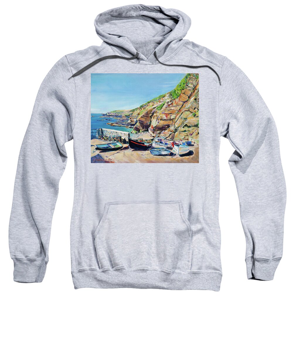 Acrylic Sweatshirt featuring the painting Lizard Point Boats by Seeables Visual Arts