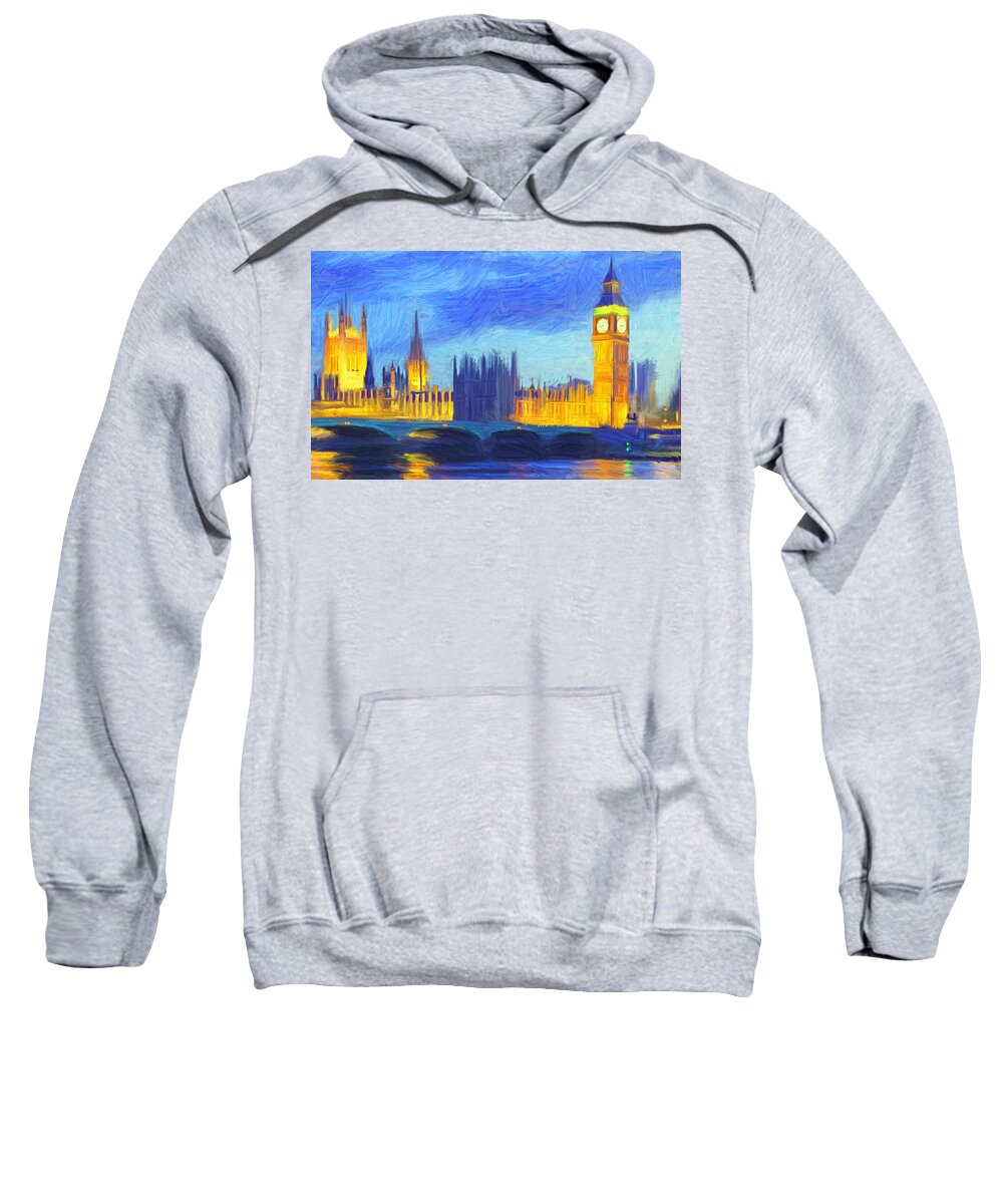 London Sweatshirt featuring the digital art London 1 by Caito Junqueira
