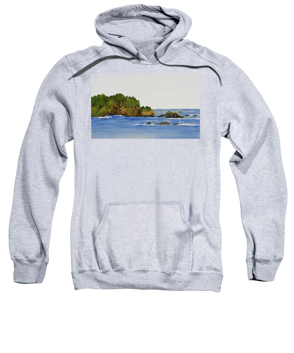 Seascape Sweatshirt featuring the painting Lookout by Karen Coggeshall