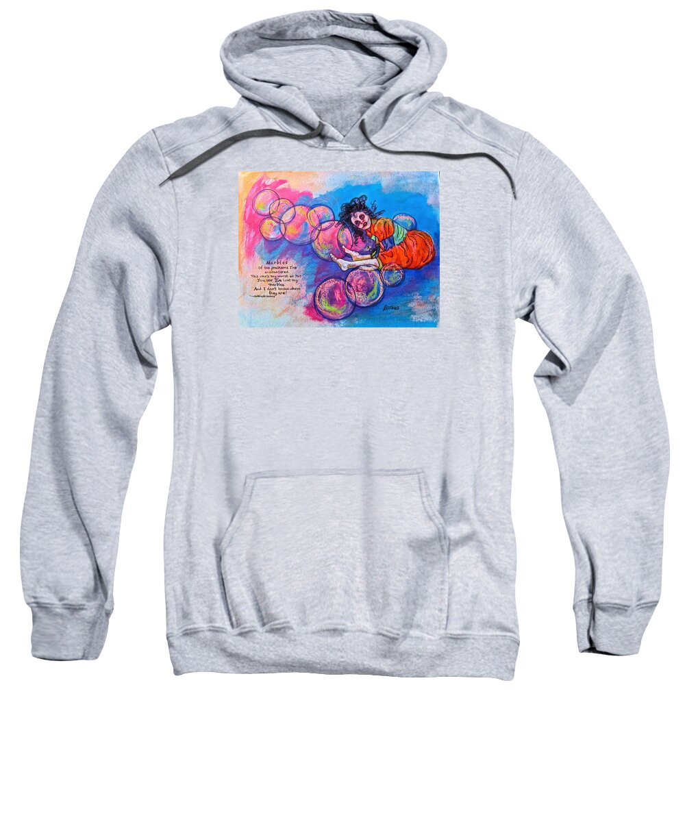 Doll Sweatshirt featuring the painting Lost my Marbles by Barbara O'Toole