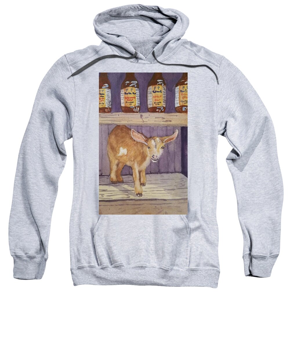 Goat Sweatshirt featuring the painting Lotus by Sharon E Allen