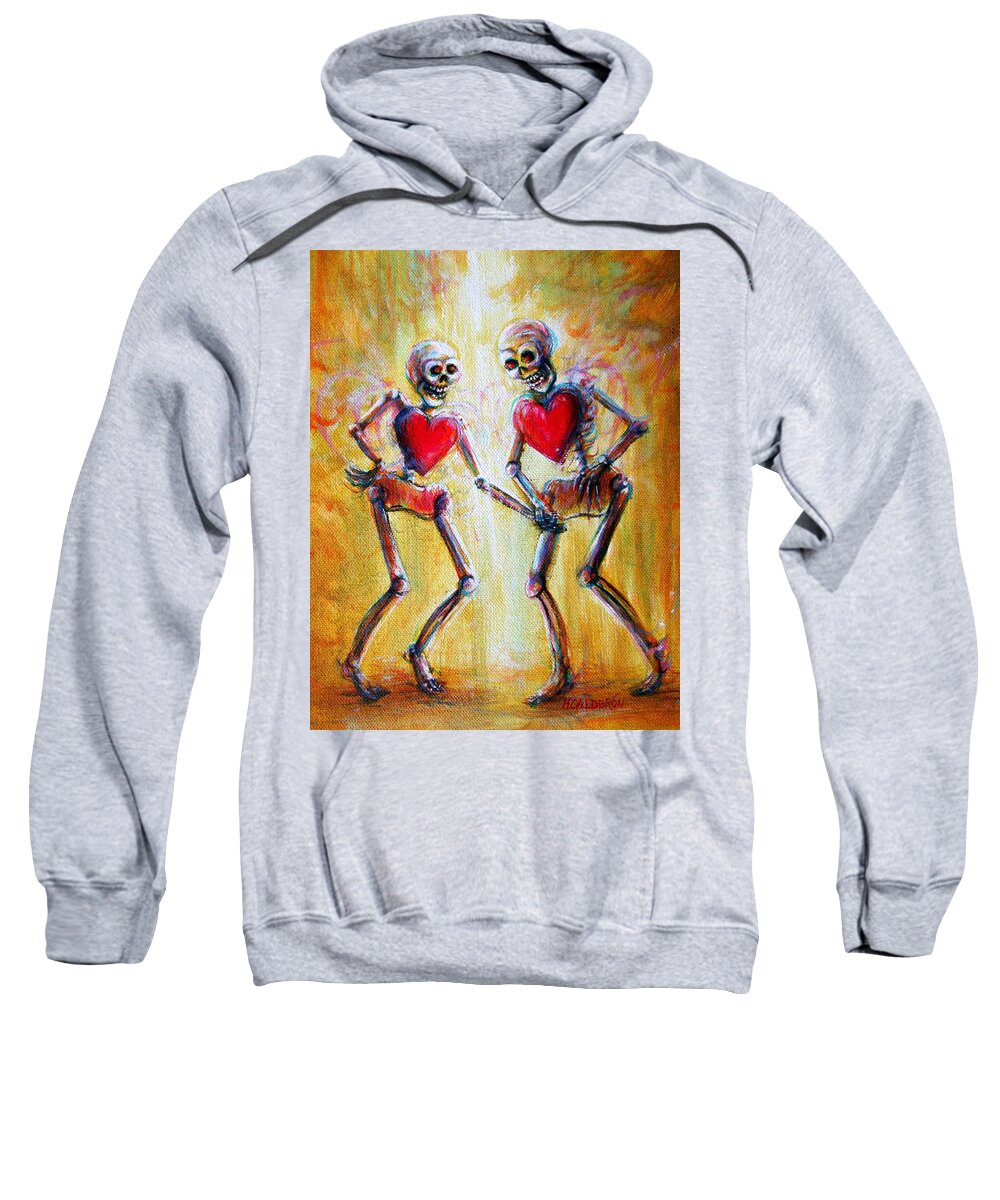 Lovers Sweatshirt featuring the painting Love 2 Love by Heather Calderon