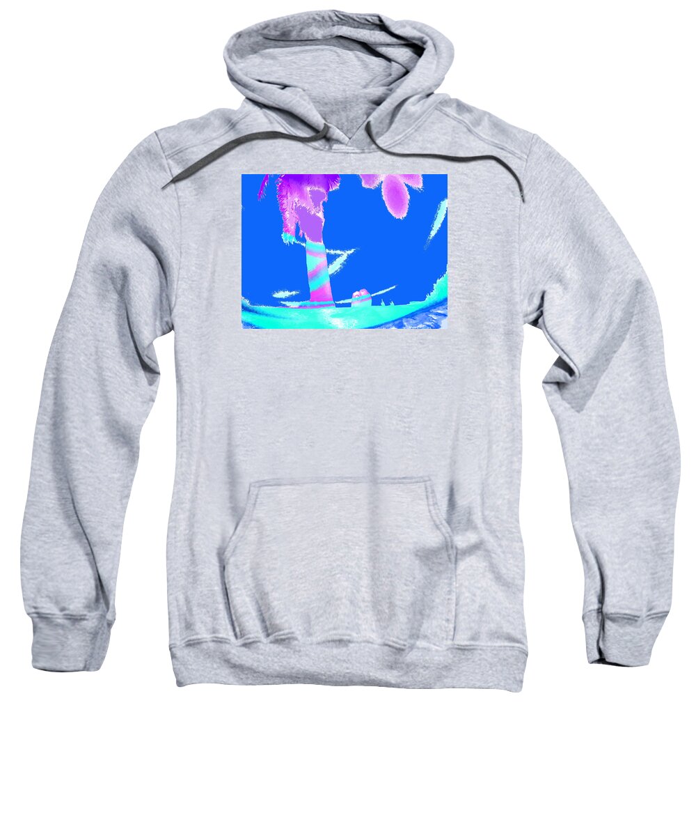 Lovers Sweatshirt featuring the photograph Lovers under a Palm Tree Silhouette 2 by Abstract Angel Artist Stephen K