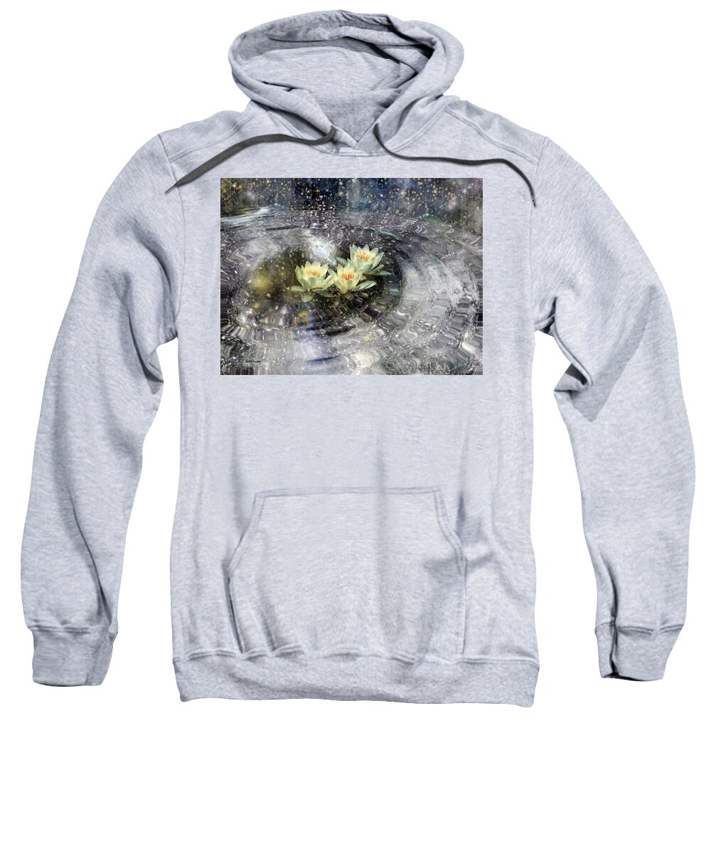 Landscape Sweatshirt featuring the painting Magick Ripples by RC DeWinter