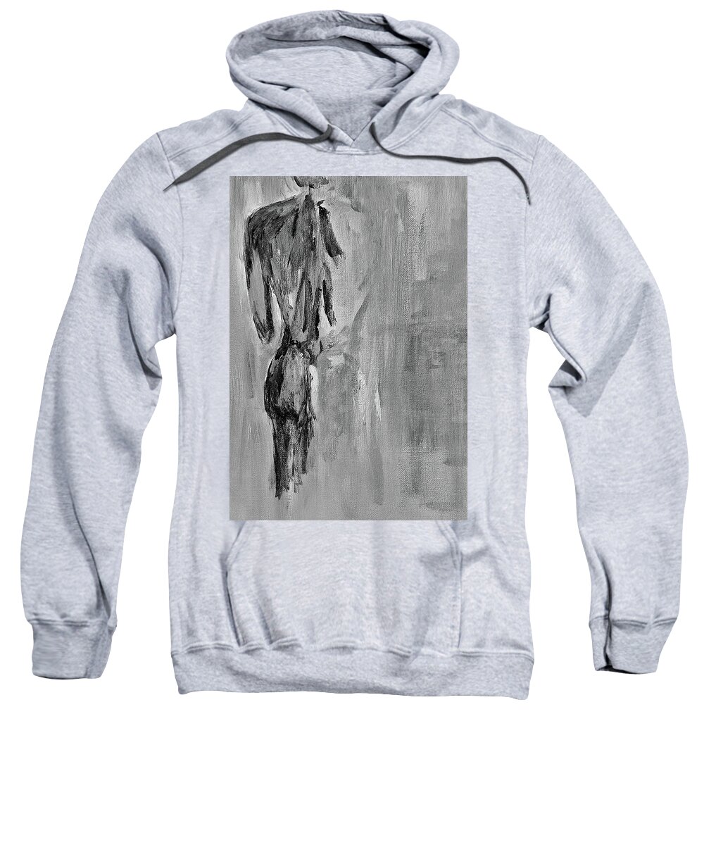 Male Nude Sweatshirt featuring the painting Male Nude 3 by Julie Lueders 