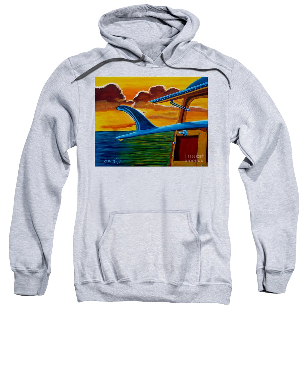Surfing Sweatshirt featuring the painting Malibu Sunrise by Anthony Dunphy