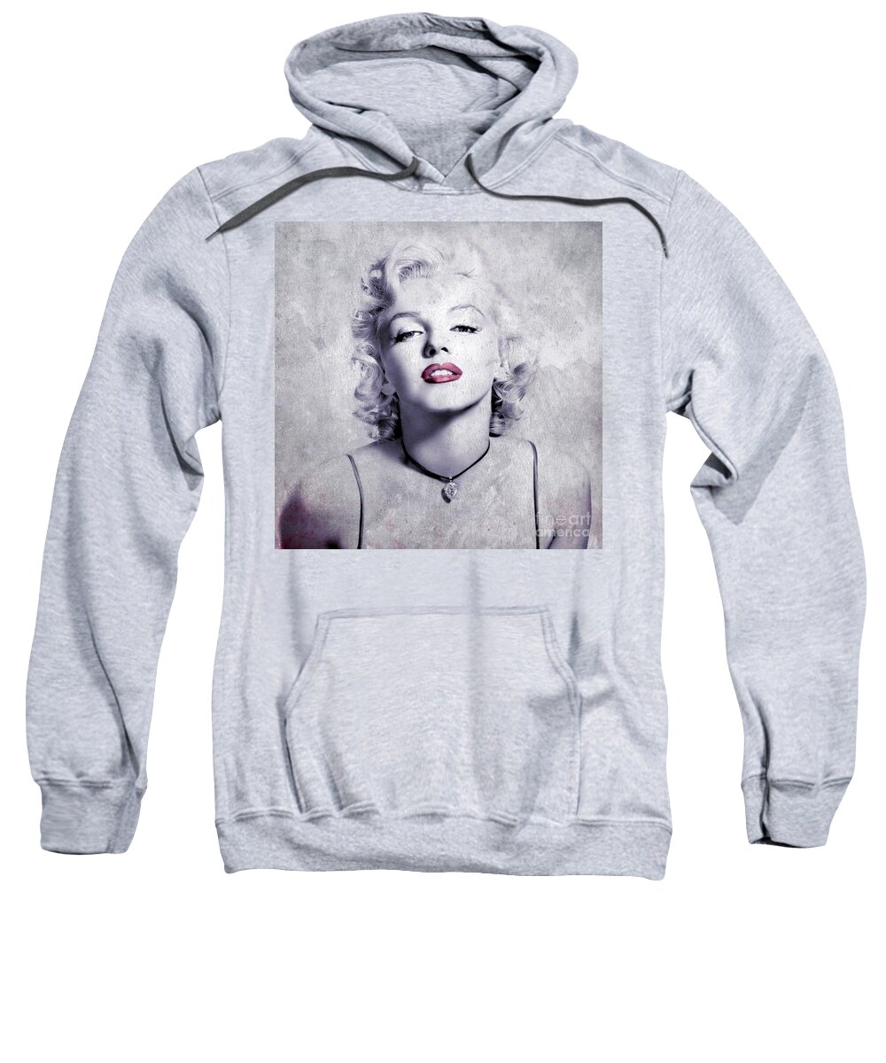 Marylin Sweatshirt featuring the digital art Marilyn Monroe - 0102b by Variance Collections