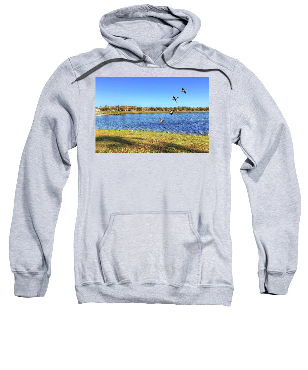 Lake Sweatshirt featuring the photograph Market Commons Lake by TJ Baccari