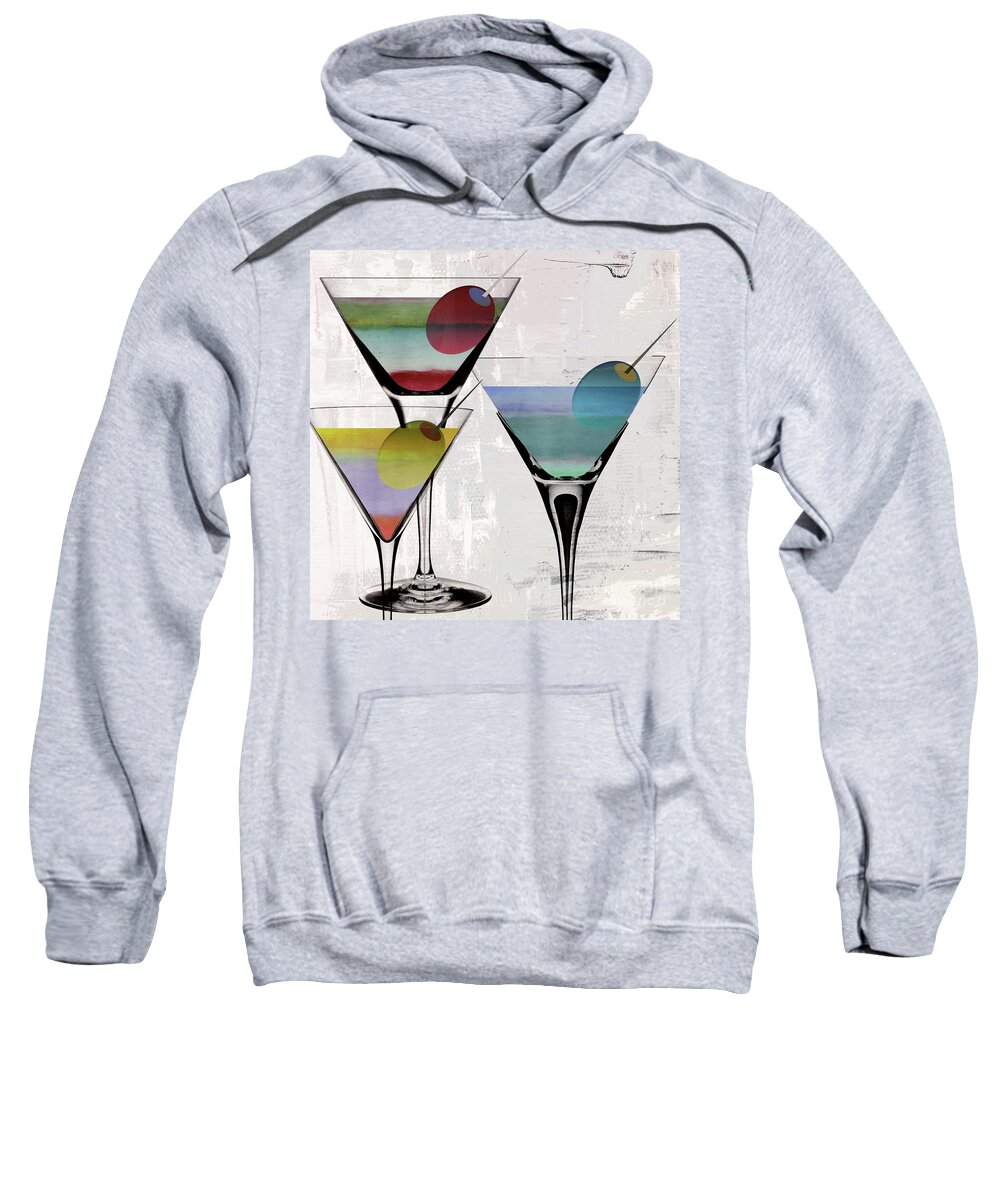 Martini Sweatshirt featuring the painting Martini Prism by Mindy Sommers
