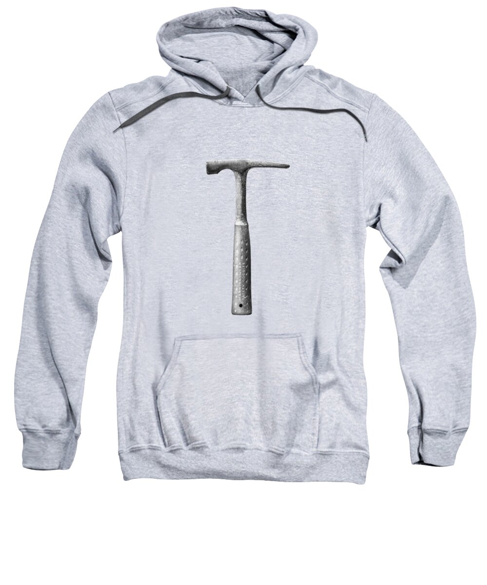 Art Sweatshirt featuring the photograph Masonry Hammer on Plywood 63 in BW by YoPedro