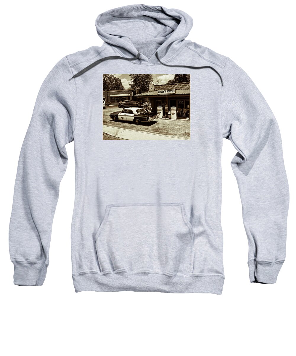 Mount Airy Sweatshirt featuring the photograph Automobile History by Brenda Kean