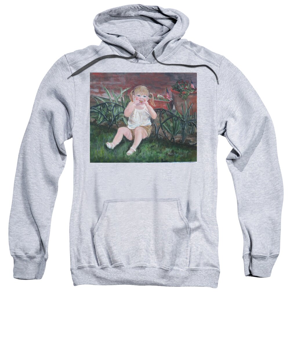 Painting Sweatshirt featuring the painting Memorial Day BBQ by Paula Pagliughi