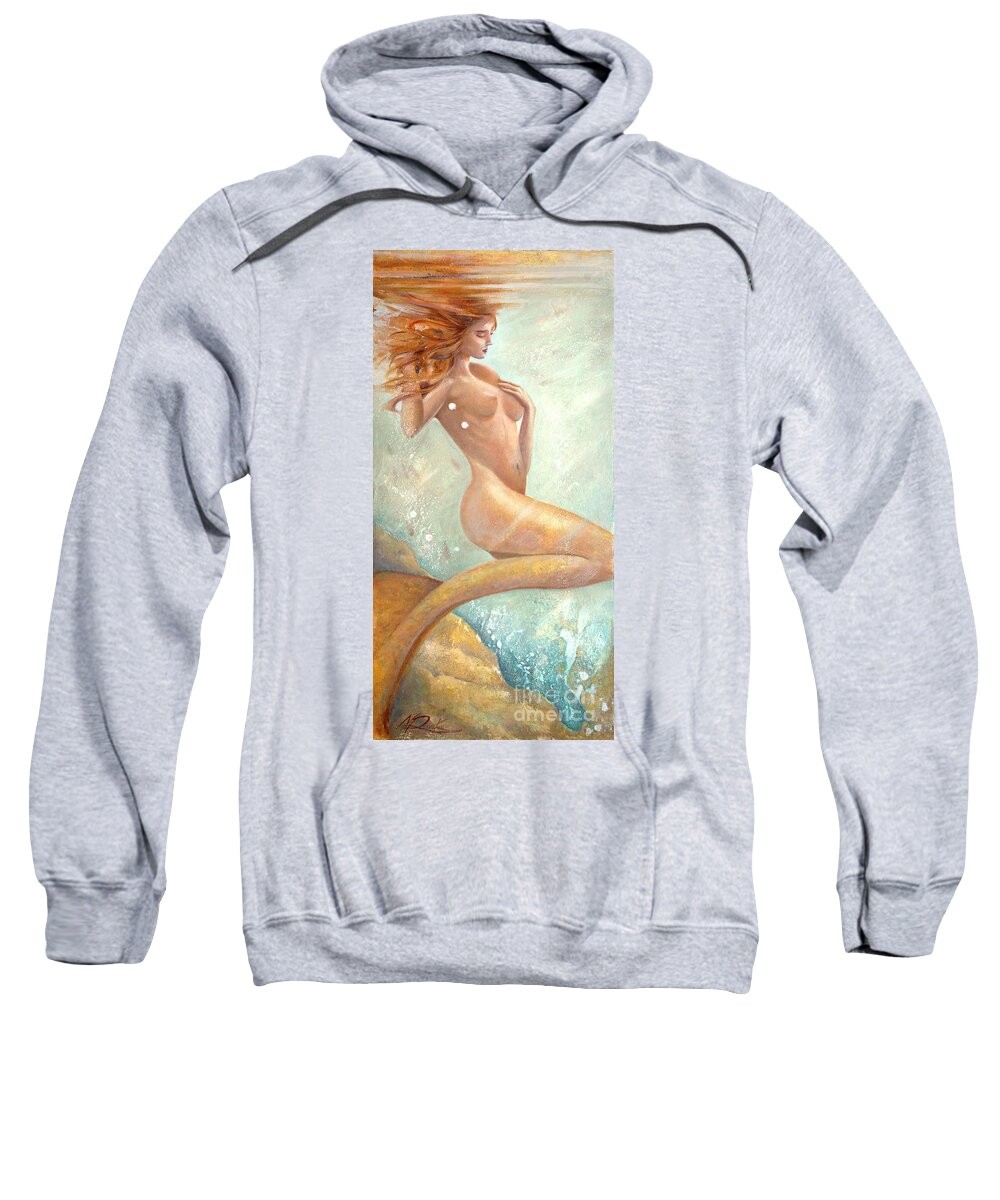 Nude Sweatshirt featuring the painting Mermaid Dream by Michael Rock