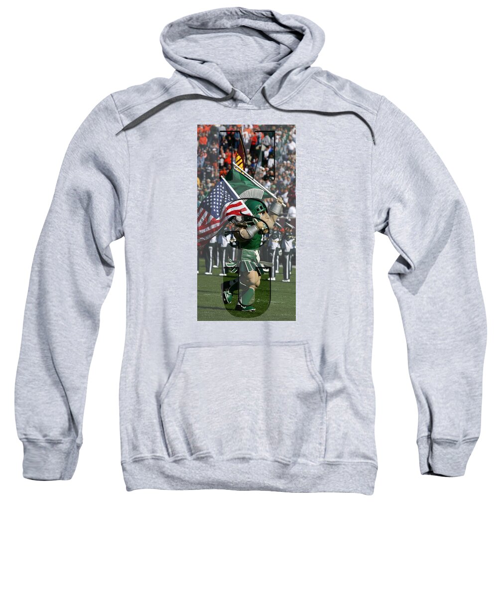 Michigan State Sweatshirt featuring the photograph MichiganState Sparty by John McGraw