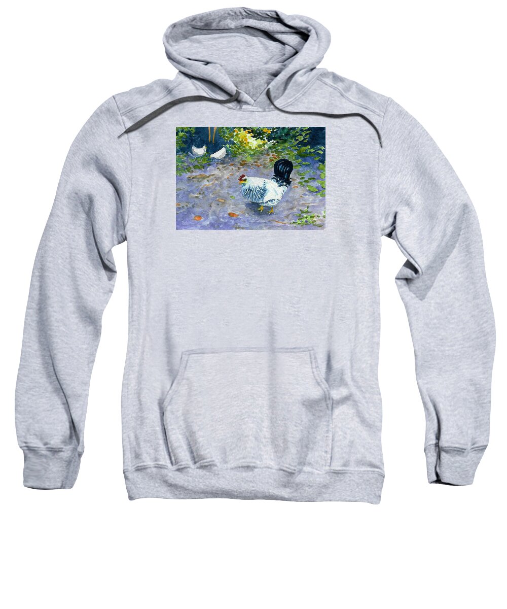 Chicken Sweatshirt featuring the painting Middleboro Ruler by Anne Marie Brown