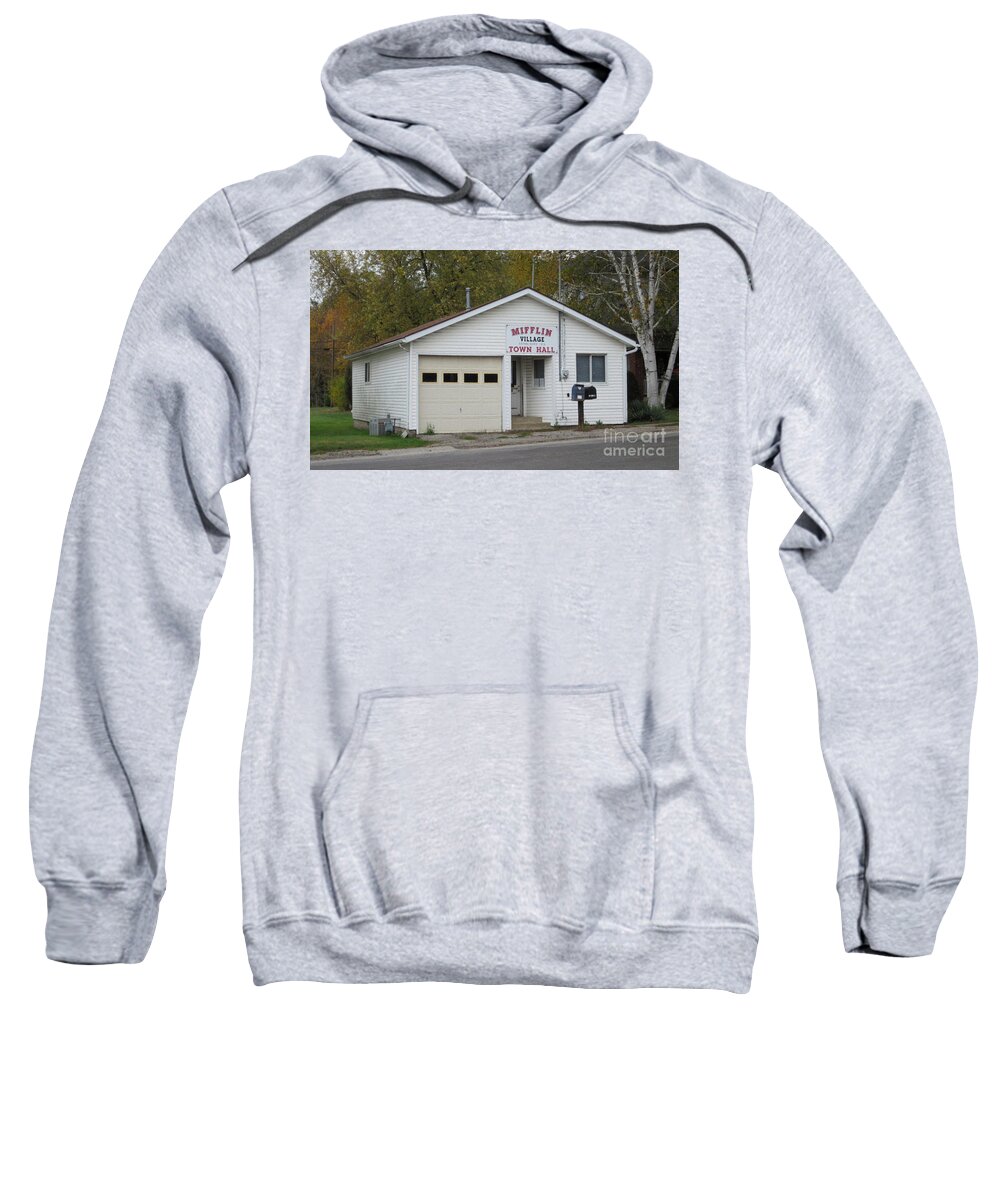 Photography Sweatshirt featuring the photograph Mifflin Town Hall by Kathie Chicoine