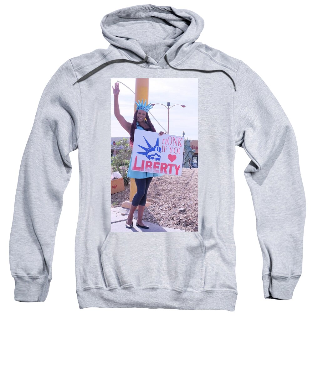 Sweatshirt featuring the photograph Miss Liberty by Carl Wilkerson