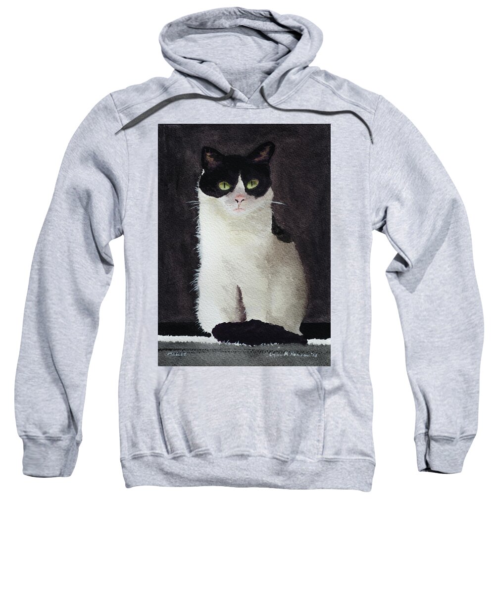 Cat Sweatshirt featuring the painting Mollee by Lynn Hansen