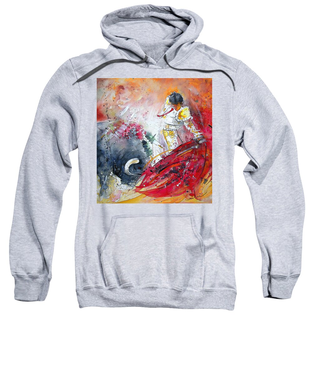 Watercolour Sweatshirt featuring the painting Moment of Truth 2010 by Miki De Goodaboom