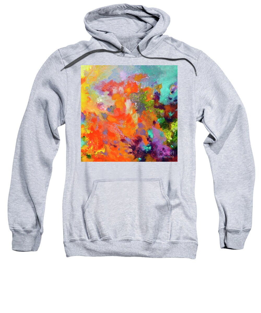 Abstract Sweatshirt featuring the painting Momentum, Canvas Two by Sally Trace
