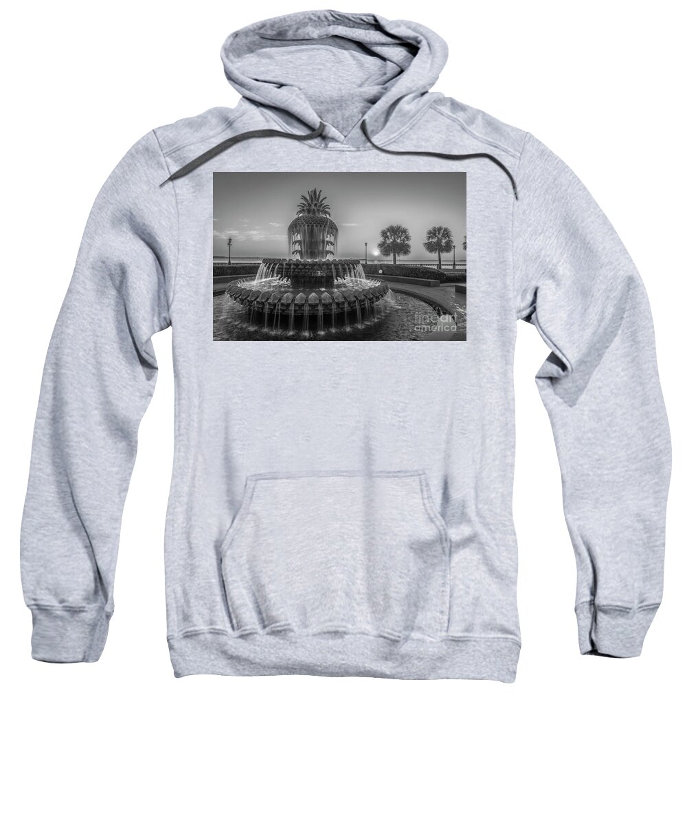 Pineapple Fountain Sweatshirt featuring the photograph Monochrome Pineapple by Dale Powell