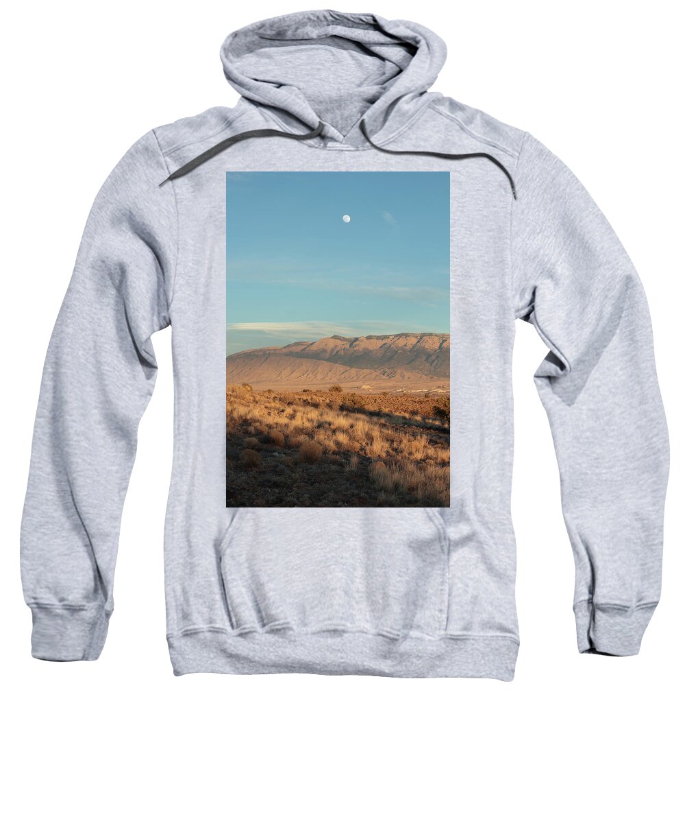 Moon Sweatshirt featuring the photograph Moon Over Sandia by David Diaz