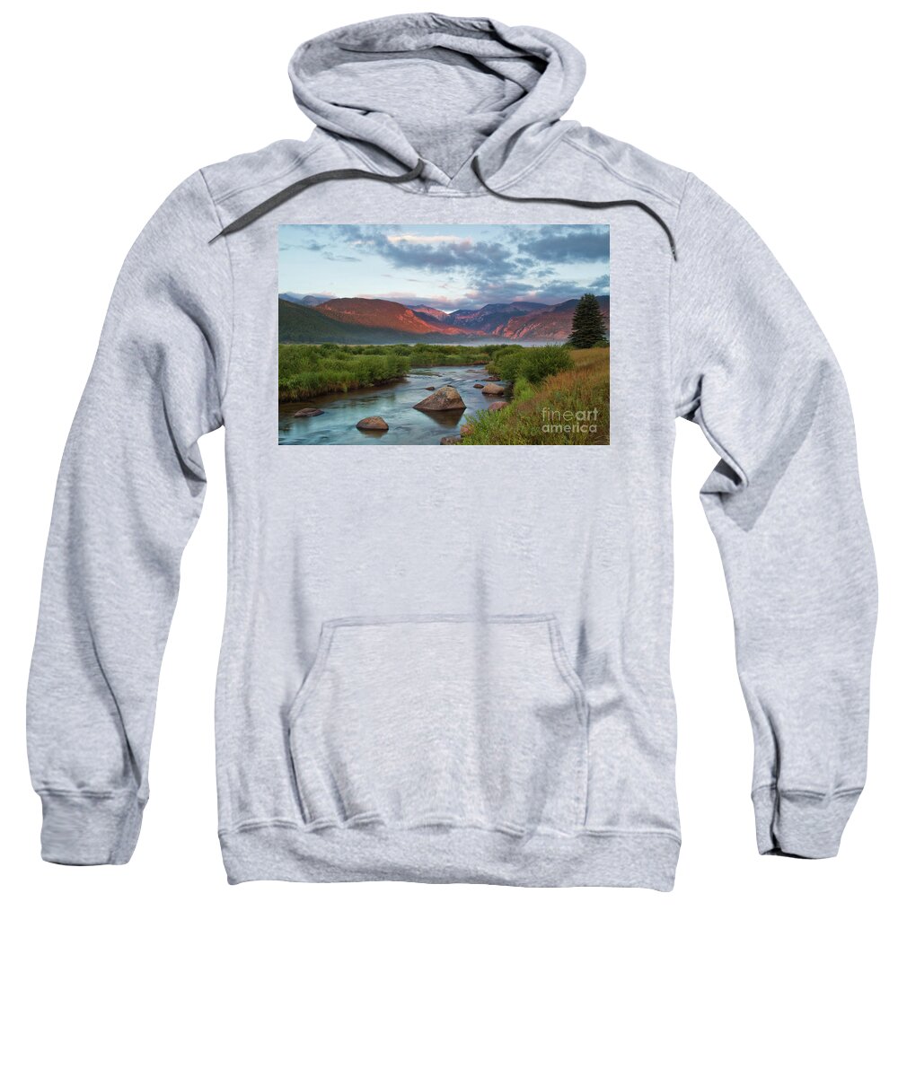 Rocky Mountain National Park Sweatshirt featuring the photograph Moraine Park Glow by Ronda Kimbrow