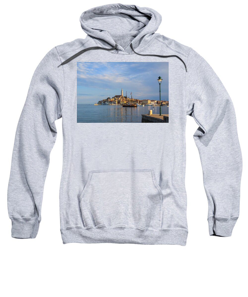 Seascape Sweatshirt featuring the photograph Morning aquarelle in Rovinj by Davorin Mance