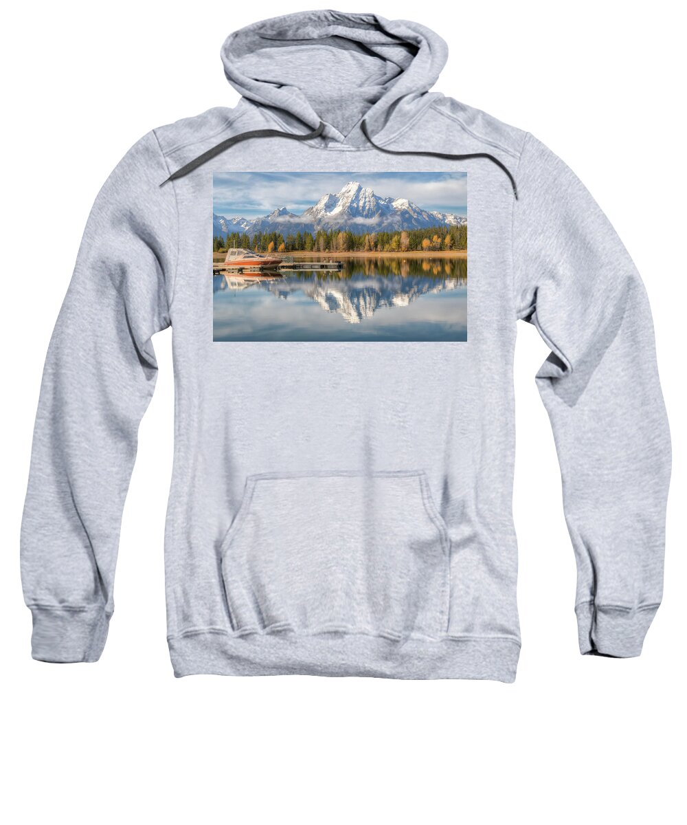 National Park Sweatshirt featuring the photograph Morning At Mount Moran by Kristina Rinell